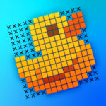 Cross puzzle game with pictures and nonograms